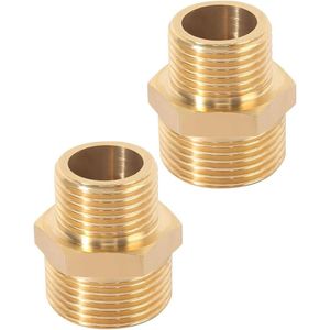 - 2-Delig Verloopstuk 3/4 Naar 1/2 Adapter - Slangaansluiting 1/2 Inch Naar 3/4 Inch - Waterslang Verloopstuk
