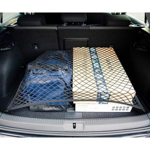 Bagagenet 100 x 80 cm • Koffernet voor grote auto's, SUV's, bussen en campers met stevige haken • Autonetorganizer en beveiliging voor de kofferbak