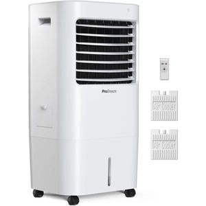 Mobiele Airconditioning Zonder Afvoerslang - 10L Waterreservoir - Stille Airconditioning met Afstandsbediening - Krachtige Verdampings Luchtkoeler met Ventilator - Automatische Oscillatie - Incl. 2 Koelpakken