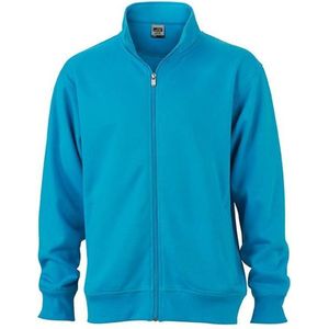 James and Nicholson Unisex Workwear Sweat Jacket (Turquoise)