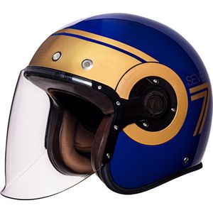 SMK Retro Jet Seven Blue M - Maat M - Helm