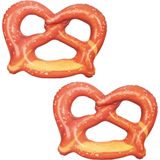 Oktoberfest opblaasbare Pretzel - 2x - 38 x 28 cm - kunststof - decoraties/versieringen