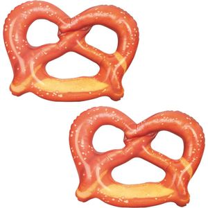 Oktoberfest opblaasbare Pretzel - 2x - 38 x 28 cm - kunststof - decoraties/versieringen