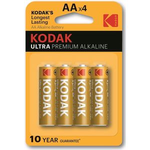 Kodak Ultra Premium AA Alkaline Batterij 4 Stuks