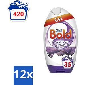 BOLD - Wasgel - 2 in 1 - Lavendel en Kamille - 35 Wasbeurten - Voordeelverpakking - 12 stuks