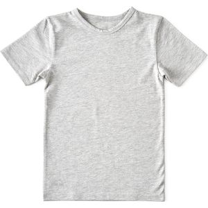 Little Label - t-shirt roundneck - grey melee 6Y - maat: 110/116 - bio-katoen
