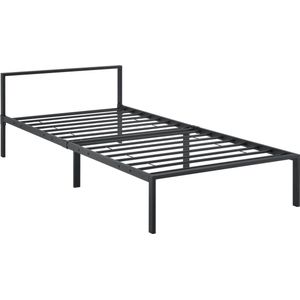 In And OutdoorMatch Stalen bed Carole - Bedframe - Met bedbodem - 90x200 cm - Zwart - Modern design