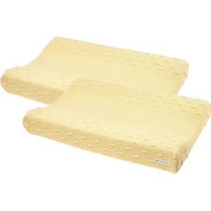 Meyco Baby Knots aankleedkussenhoes - 2-pack - soft yellow - 50x70cm