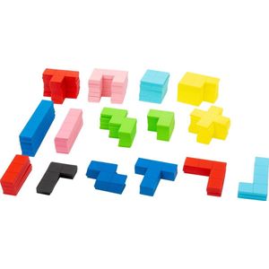 114-delige houten puzzel met geometrische vormen (Tetris thema)