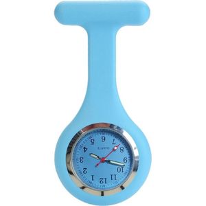 Fako® - Verpleegstershorloge - Zusterhorloge - Verpleegster Horloge - Siliconen Deluxe - Lichtblauw