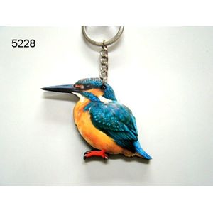 Sleutelhanger hout, ijsvogel