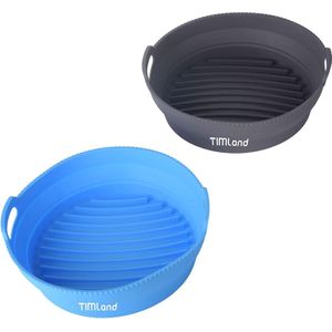 Siliconen vorm voor heteluchtfriteuse, opvouwbare airfryer-accessoires, 21,5 cm, anti-aanbak en herbruikbaar, 2 stuks siliconen vorm, heteluchtfriteuse accessoires voor magnetron en oven