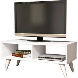 TV meubel Bernardina - 90x35x35 cm - Wit - Spaanplaat en Kunststof - Modern Design