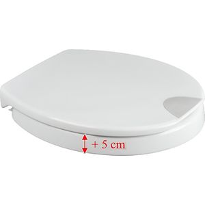 wc-brilverhoging 5 cm met softclosemechanisme, tot 200 kg belastbaar, comfortabel zitten en opstaan door verhoogde zitpositie