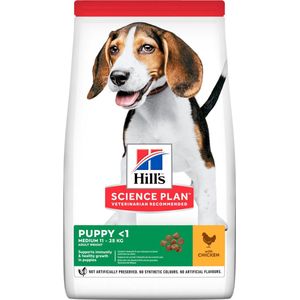4x Hill's Science Plan Hondenvoer Puppy Medium Kip 2,5 kg