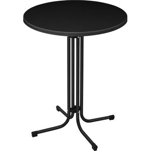 Ø 80 cm opklapbare bartafel, bistrotafel, klaptafel voor buiten, horeca bartafels, tuintafel, ronde bartafels, partytafel, biertafel, hittebestendig, stabiel met verstelbare voetmat, zwart