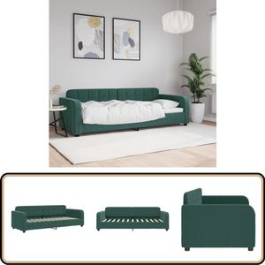 vidaXL Slaapbank - 80x200 cm - Fluweel - Donkergroen Slaapbank - Donkere Meubels - Tweepersoons Sofa - Multifunctioneel Meubel - Lounge Bank
