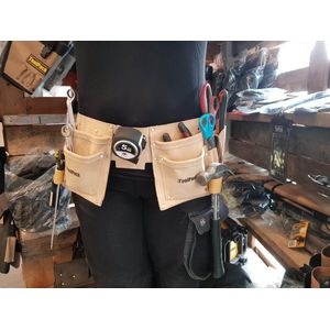 ToolPack gereedschapsriem met dubbele buidel, leer 366.020