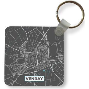 Sleutelhanger - Uitdeelcadeautjes - Plattegrond - Venray - Grijs - Blauw - Plastic