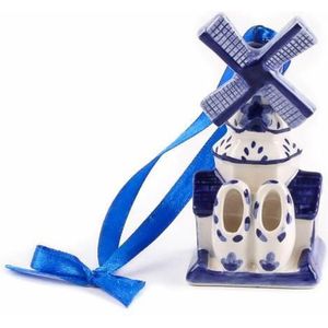 Matix - kerstboomversiering - molen met klompen - Delftsblauw