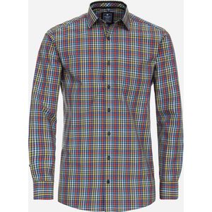 Redmond comfort fit overhemd - popeline - blauw geruit - Strijkvriendelijk - Boordmaat: 43/44