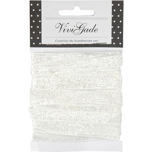 Creotime Lint 5 M 10 Mm Witte Glitter