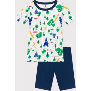 Petit Bateau Katoenen pyjamashort met Parijsprint voor kinderen Jongens Pyjamaset - Meerkleurig - Maat 86