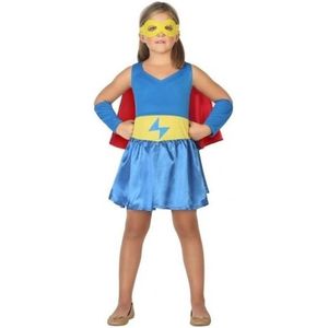 Supergirl verkleed set / kostuum / jurkje voor meisjes - carnavalskleding - voordelig geprijsd 128 (7-9 jaar)