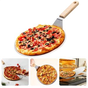 RVS Pizzaschep met Houten Handvat voor BBQ en Oven - Pizzaspatel - Taartschep - Dunne Pizza Schep - 30.5 cm Diameter - 49 cm Lengte - Inclusief EBOOK