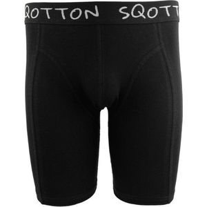 SQOTTON® - Heren Boxershort - Lange Pijp - Zwart - Maat XL