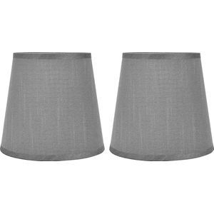 2 stuks kleine lampenkappen E14 interventioneel gemonteerde grijze barrel stof lampenkap 15 x 14 x 11 cm Scandinavische eenvoudige lamptinten voor kroonluchter wandlamp staande lamp