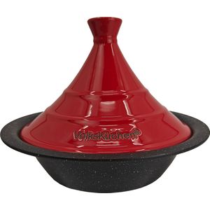 Volkskuchen Tajine - Ø32 cm x 7.4cm -Rood/Zwart