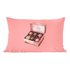 Sierkussens - Kussentjes Woonkamer - 50x30 cm - Doosje - Bonbons - Liefdevolle - Tekst