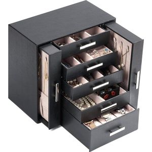 Reizen sieraden etui | organisator kleine sieraden doos voor ringen oorbellen ketting - veelkleurig sieraden etui