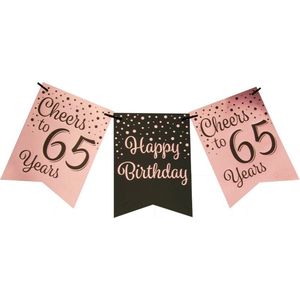 Party flag banner rose/black - 65