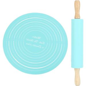 Deegroller bakmat - siliconen - pastoedels - kneden - anti-aanbak - maatregelen - deegroller (B)