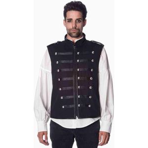 Banned - Military Waistcoat - XL - Zwart