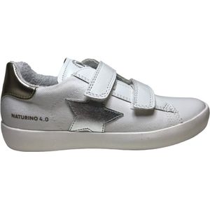 Naturino 4.0 - Annie Hybri - Mt 35 - velcro's zilveren ster vegan sneakers - Wit