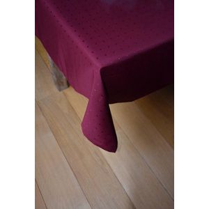 Luxe Stoffen Tafellaken - Tafelkleed - Tafelzeil - Hoogwaardig - Punto Bordeaux - Rood - 170 cm rond