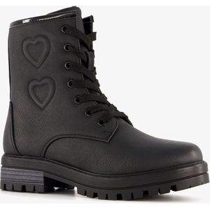 Blue Box meisjes veterboots met hartje zwart - Maat 34