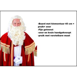TV-Sint baardstel Sint-Nicolaas kanekalon - verstelbaar - Sint en Piet 5 december thema feest luxe baardstel