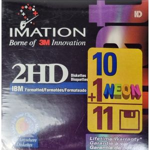 Diskettes 3,5"""" 1,44 Mb PC geformateerd zwart 10 stuks (Imation)