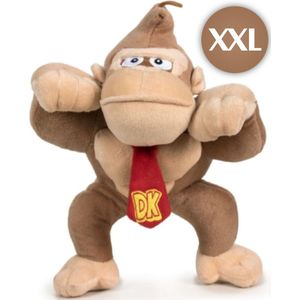 Donkey Kong Super Mario Bros Pluche Knuffel XXL 90 cm {Nintendo XL Plush Toy | Extra groot speelgoed knuffelpop voor kinderen jongens meisjes | Enorm Grote Mario, Luigi, Peach, Toad, Donkey Kong, Bowser, Yoshi}