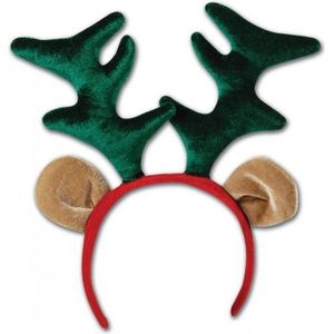 2x stuks kerst  verkleed diadeem met rendier Rudolf gewei voor volwassenen