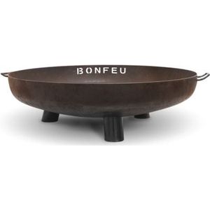 BonFeu BonBowl Plus CortenStaal Ø60 cm - Vuurschaal op Pootjes - Vuurschaal voor Buiten - Vuurschaal BBQ - (Roest)bruin - 60x60x23.5 cm