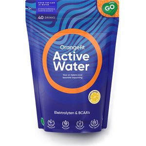 Orangefit Active Water - 300gr (40 porties) - Sportwater Met Citroensmaak - BCAA & Elektrolytes - Sportdrank Poeder