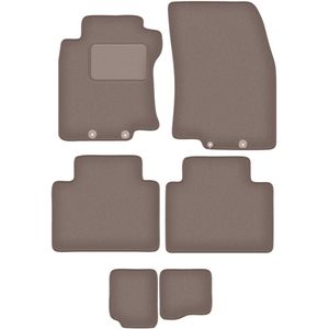 Beige veloursmatten voor: Nissan X-Trail III T32 7-zits (2014-2017)