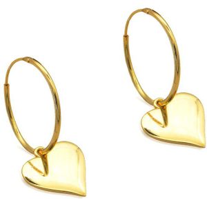 Schitterende Gold Plated Zilveren Oorringen Hart | Oorhangers | Oorbellen | model DO