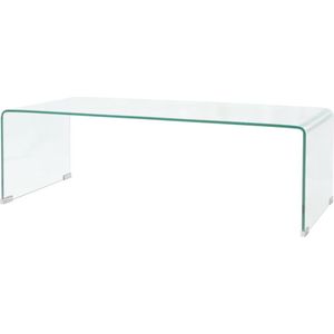 The Living Store Salontafel Gehard Veiligheidsglas Transparant 98x45x30 cm