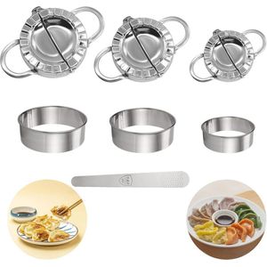 Dumplingmaker Set - 7-delige Wonton Vormgeving met RVS Deegvormen